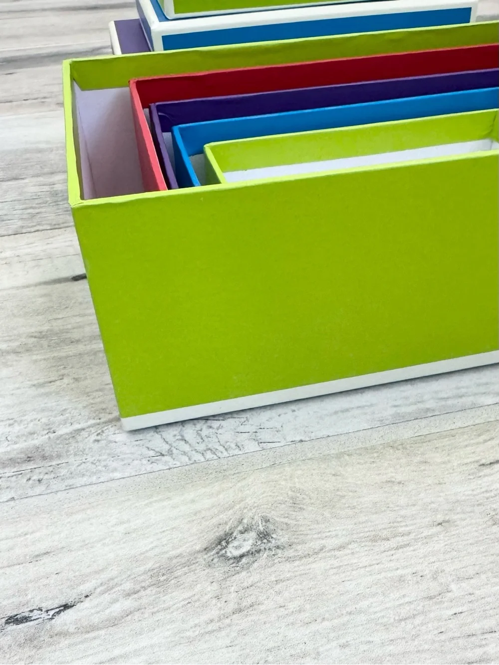 Vibrant Color Variety Nested Rectangular Boxes - Picture 4 of 7